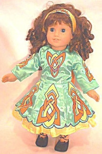 Wholesale Doll Clothes Irish Dance Costume Complete Set In Green