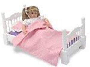 Melissa Doug Deluxe Wooden Doll Furniture Bed Multicolor Best