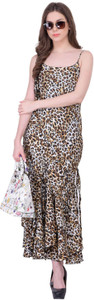 Rose Vanessa Women's Layered White, Brown Dress