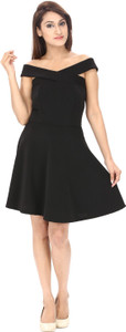 Av Creations Women's Fit and Flare Black Dress