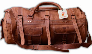 Pranjals House vintage leather duffle bag 22 inch/55 cm Travel Duffel Bag