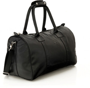 Mboss Sleek Faux leather Unisex Black Small Travel Bag - Medium