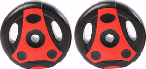 Kobo Vinyl Plates With Grip Handles Weight For Home Gym 3 Kg x 2 = 6 Kg (Imported) Adjustable Dumbbell
