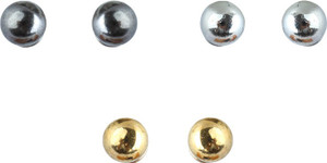 Waama Jewels Three Beautiful Studs Combination For Daily Wear, Office Wear, Party Wear, Combo Pearl Brass Stud Earring