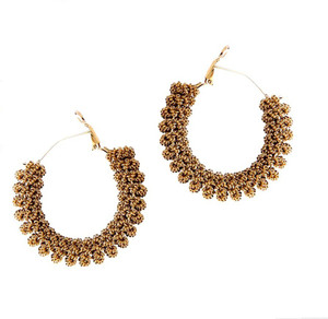 GoldNera Twisted bali Alloy Hoop Earring