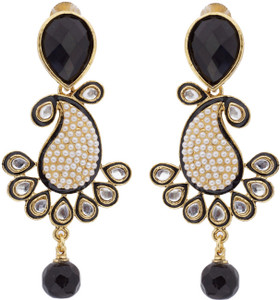Hyderabadi Abhushan Mango Cubic Zirconia, Pearl Alloy Drop Earring