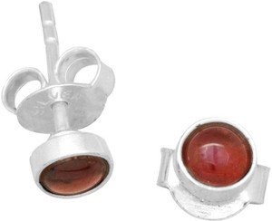 YugshaJewels Elegant YJE-1872 Garnet Sterling Silver Stud Earring