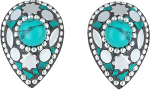 Waama Jewels Multi Color Cubic Zirconia Silver Plated back Push Style for Women Cubic Zirconia Brass Stud Earring