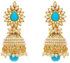 Jewels Gold Cubic Zirconia Alloy Stud Earring, Jhumki Earring