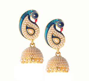 VK Jewels Peacock Alloy Jhumki Earring