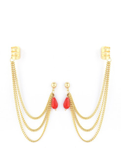 Trinketbag Red med Alloy Cuff Earring