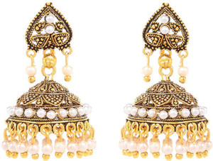 GoldNera Mugal Pearl Alloy Jhumki Earring