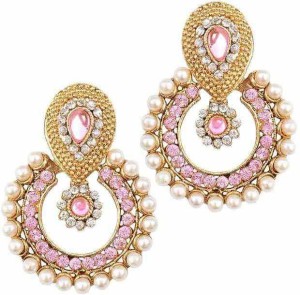 Jewels Guru Diva Style Pearl Alloy Chandbali Earring