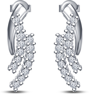 Kirati Fancy Design Cubic Zirconia Sterling Silver Stud Earring