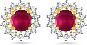 VK Jewels Red Stone Cubic Zirconia Alloy Stud Earring