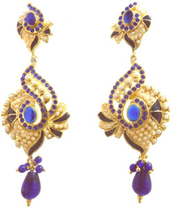 Radhesh Creation Crystal Brass Drop Earring
