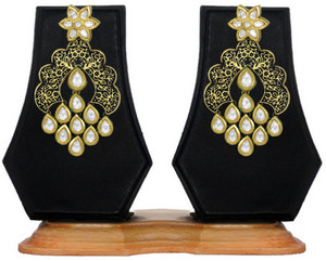 Dhruvi Mesmerising Kundan Brass Dangle Earring