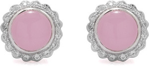 Voylla Precious Classic Plain Crystal Sterling Silver Stud Earring