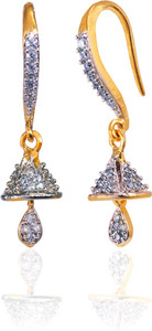 Alysa Advika Cubic Zirconia Brass, Alloy, Silver Jhumki Earring