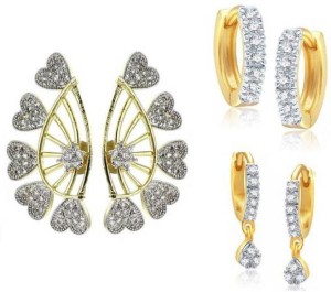 Jewels Guru Diva Style Cubic Zirconia Alloy Earring Set