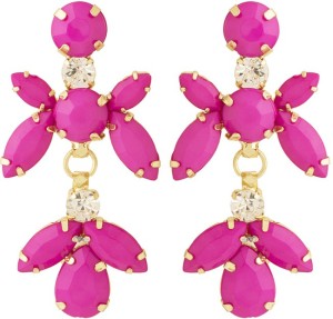 Voylla Artificial Classic Embellished Crystal Brass Dangle Earring
