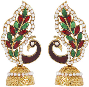 Voylla Artificial Classic Enamel Crystal Alloy Jhumki Earring