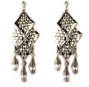 Jazz Jewellery CZ Fashion Designe Silver Color American Diamond and Pearl Bridal Alloy Drop Earring