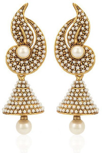 Angel In You Diva Style Pearl Alloy Jhumki Earring