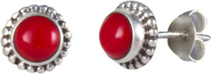 Abhooshan Color Spring Coral Sterling Silver Stud Earring