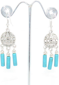 Sanaa Creations STYLISH PAIR OF DANGLER WITH WHITE COLOR STONE Alloy Dangle Earring