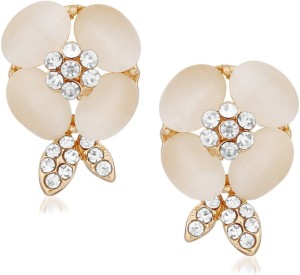 VK Jewels Diamond Flower Alloy Stud Earring