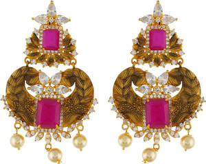 Aarushi Lovable Cubic Zirconia Alloy Chandbali Earring