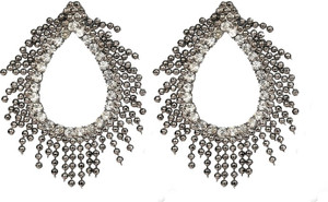 Jazz Jewellery Silver Colour Traditional AD CZ Stone For Women Alloy Drop Earring