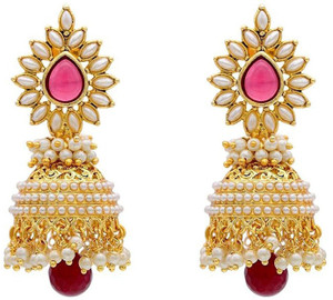 Jewels Gold Cubic Zirconia Alloy Jhumki Earring