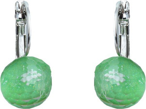 Waama Jewels Charming Green Color Pearl Silver Plated Stud Party wear Christmas Gift New Year Gift Pearl Brass Stud Earring