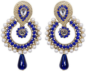 Jewels Capital Diva Style Pearl Alloy Chandbali Earring