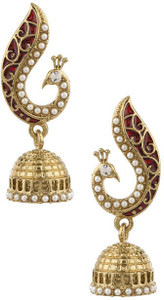 Angel In You Diva Style Pearl Alloy Jhumki Earring