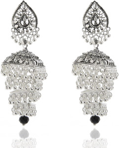 GoldNera Silver plated Bollywood Alloy Jhumki Earring