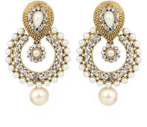 Bling N Beads Antique Pearl Alloy Chandbali Earring