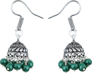 Waama Jewels Traditional Festive Pearl Brass Jhumki Earring