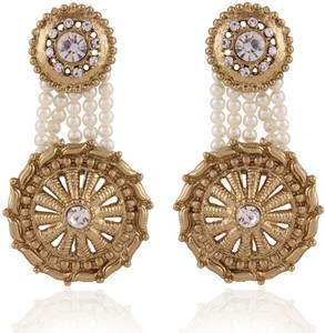 I Jewels pearl Alloy Chandbali Earring
