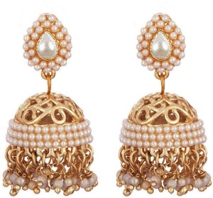 Royal Bling Pearly Studded Traditional Brass Jhumki Earring