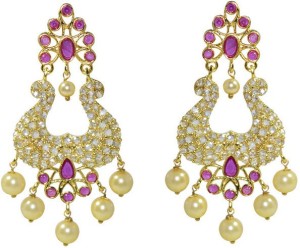MP Fine Jewellery Fashionable Pair Of Tops Zircon Alloy Chandbali Earring