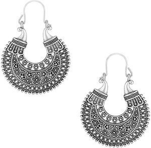 Crazytowear Bali Antique Oxidised Alloy Hoop Earring