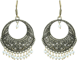 Waama Jewels Party wear Christmas New Year Carnival Gift Pearl Brass Dangle Earring