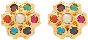 Voylla Artificial Classic Plain Cubic Zirconia Brass Stud Earring