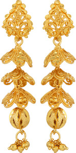 GoldNera Latkan Floral Alloy Drop Earring