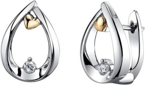 Kataria Jewellers 92.5 BIS Hallmarked Heart Silver Stud Earring