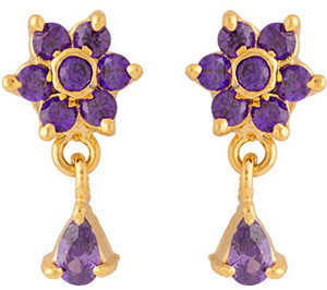 Voylla Artificial Classic Embellished Cubic Zirconia Brass Dangle Earring