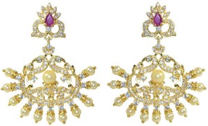 MP Fine Jewellery Designer Pair Of Tops Zircon Alloy Chandbali Earring